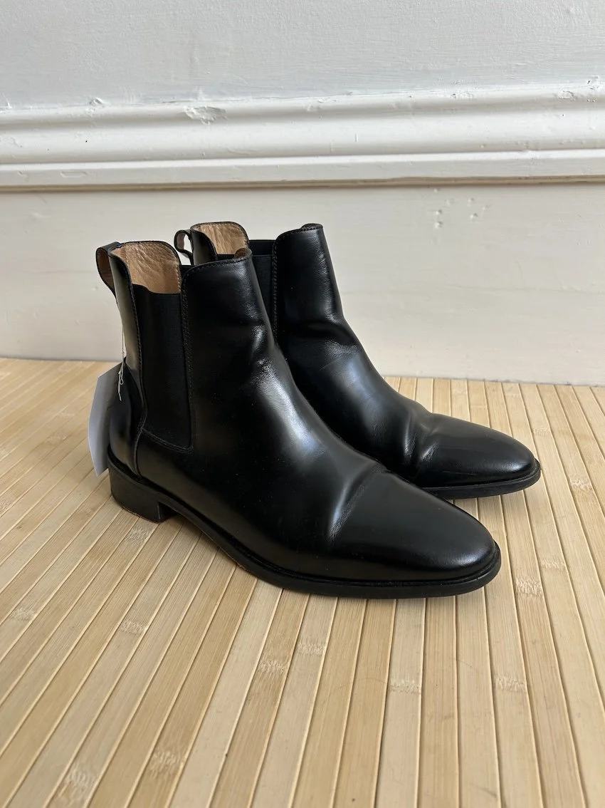 Cos Polished Leather Chelsea Boots Size 7