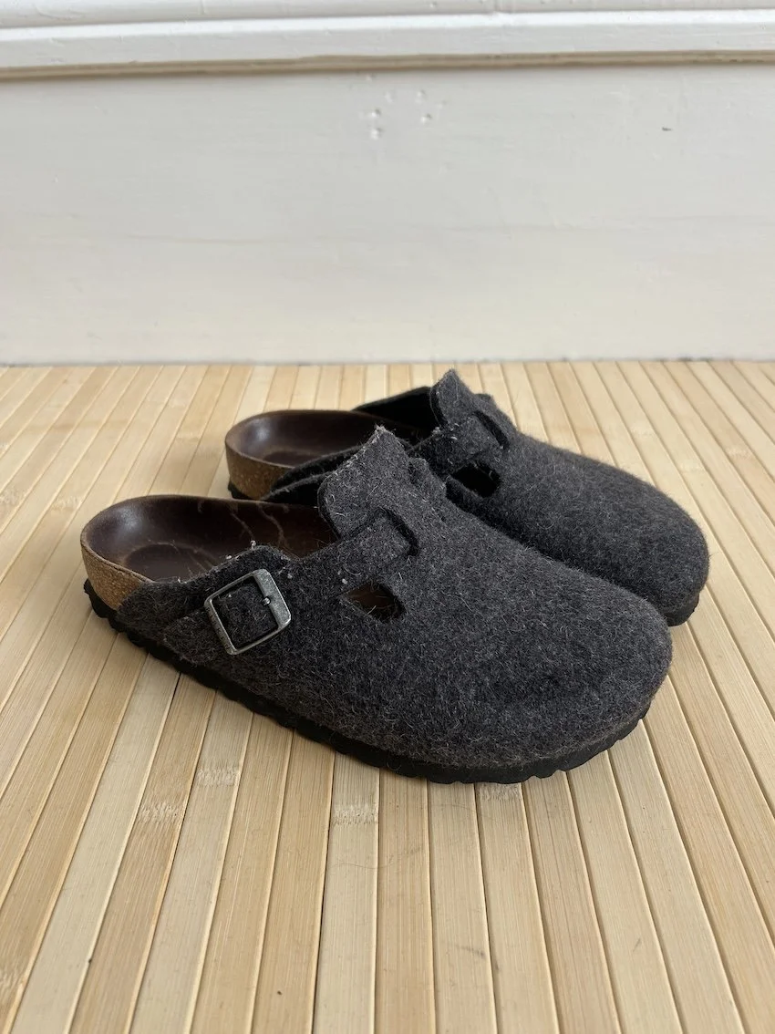 Birkenstock Anthracite Boston Clogs Size 3