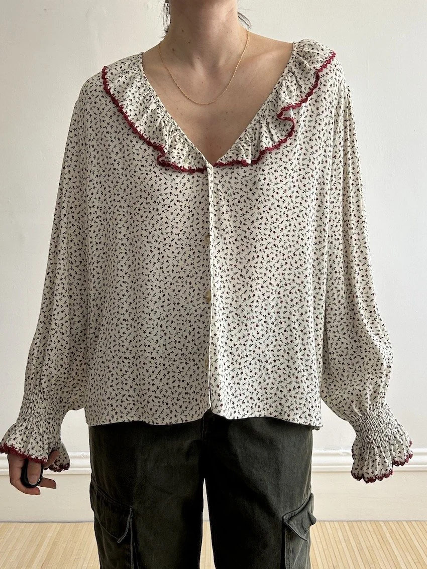 Meadows Floral Collared Blouse Size 12