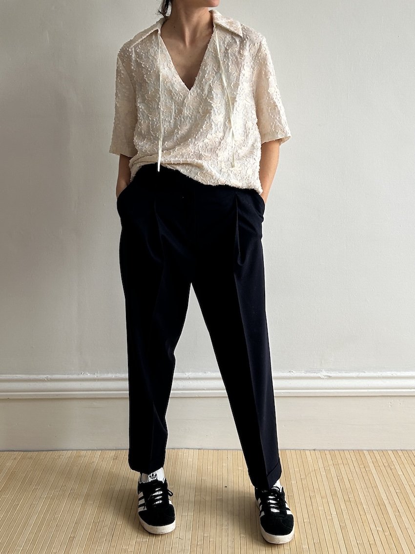 Cos Navy Blue Wool Trousers Size 12