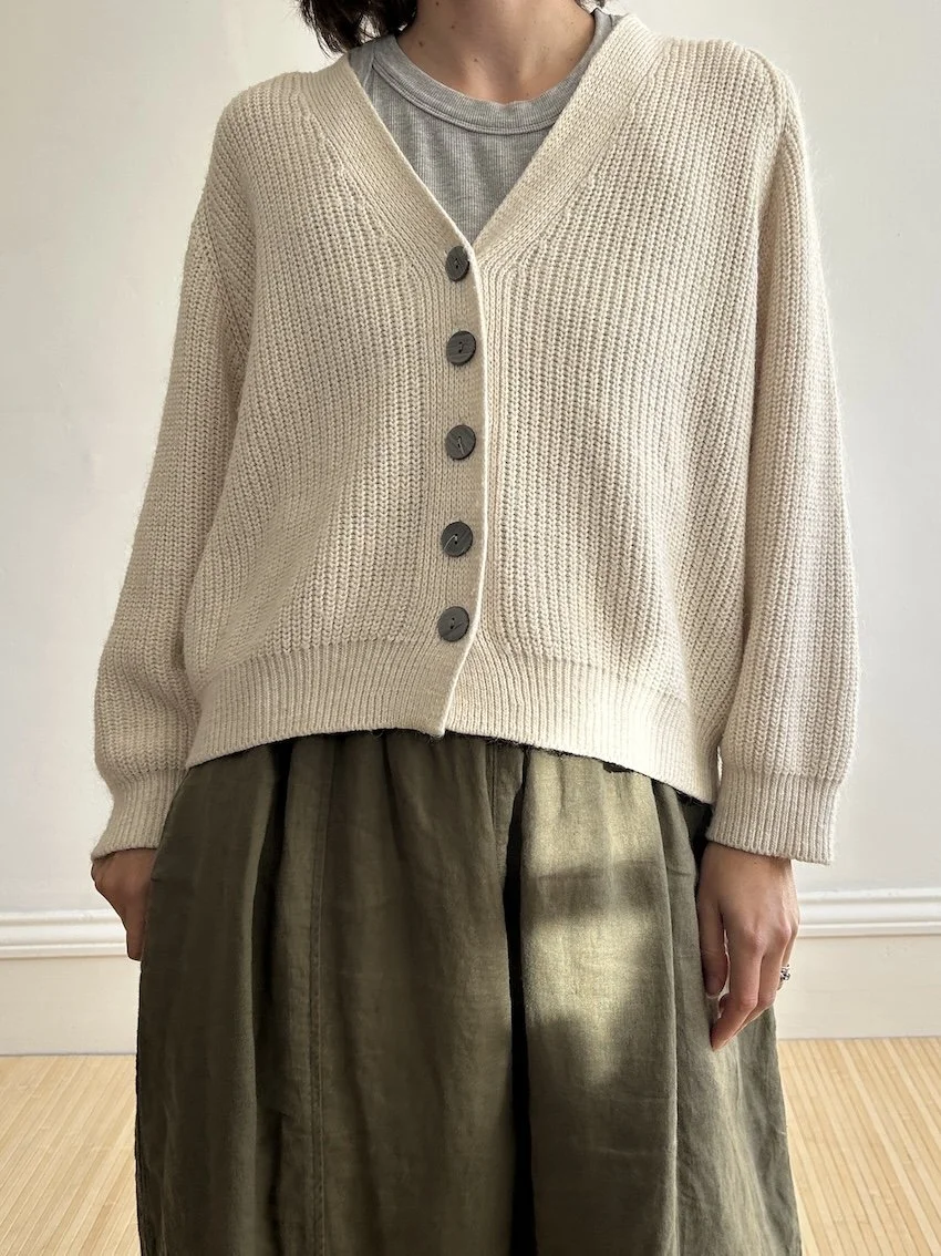 Bellerose Cream Cotton Wool Mix Cardigan Size M