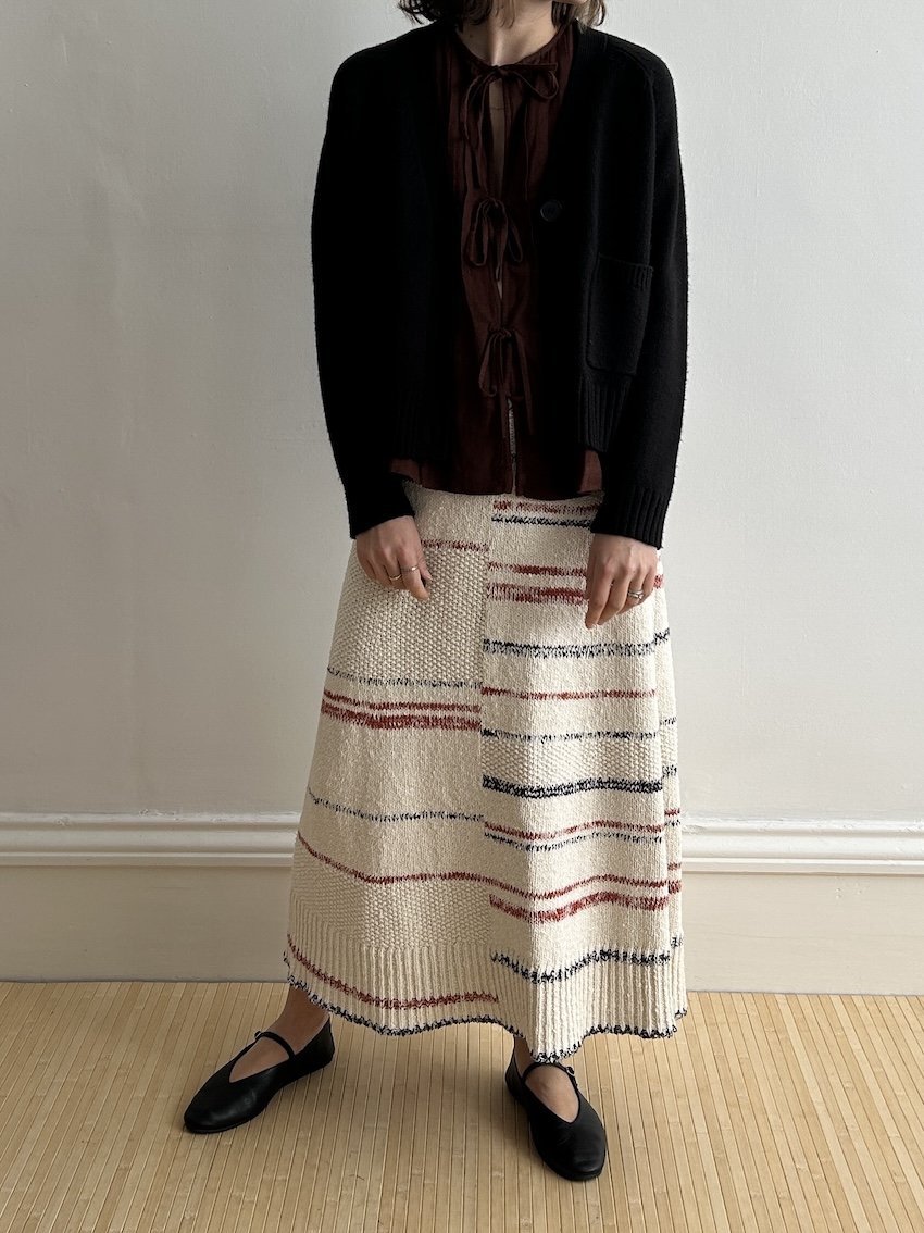 Me + Em Cotton Knit Midi Skirt Size XL