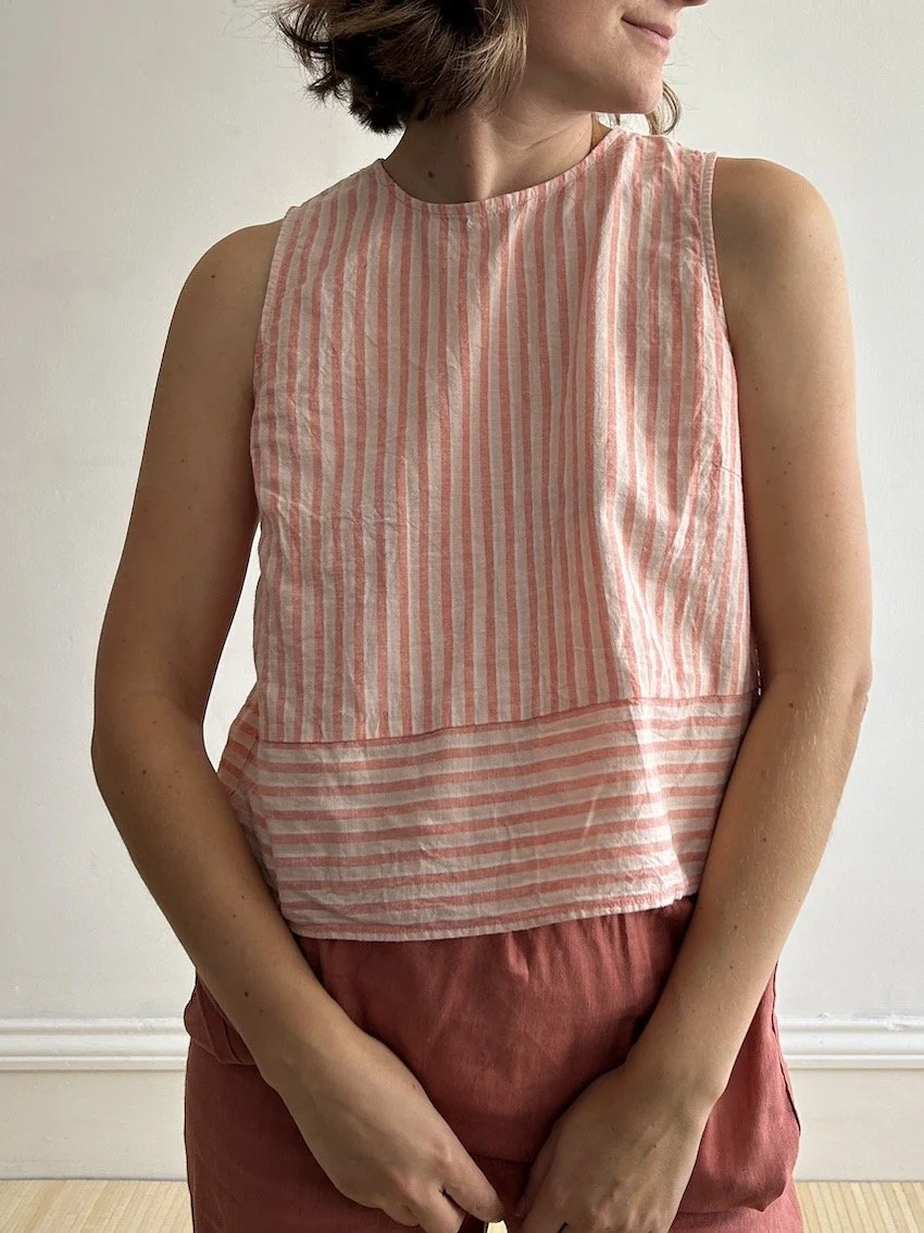 Uniqlo Pink Stripe Boxy Top Size S