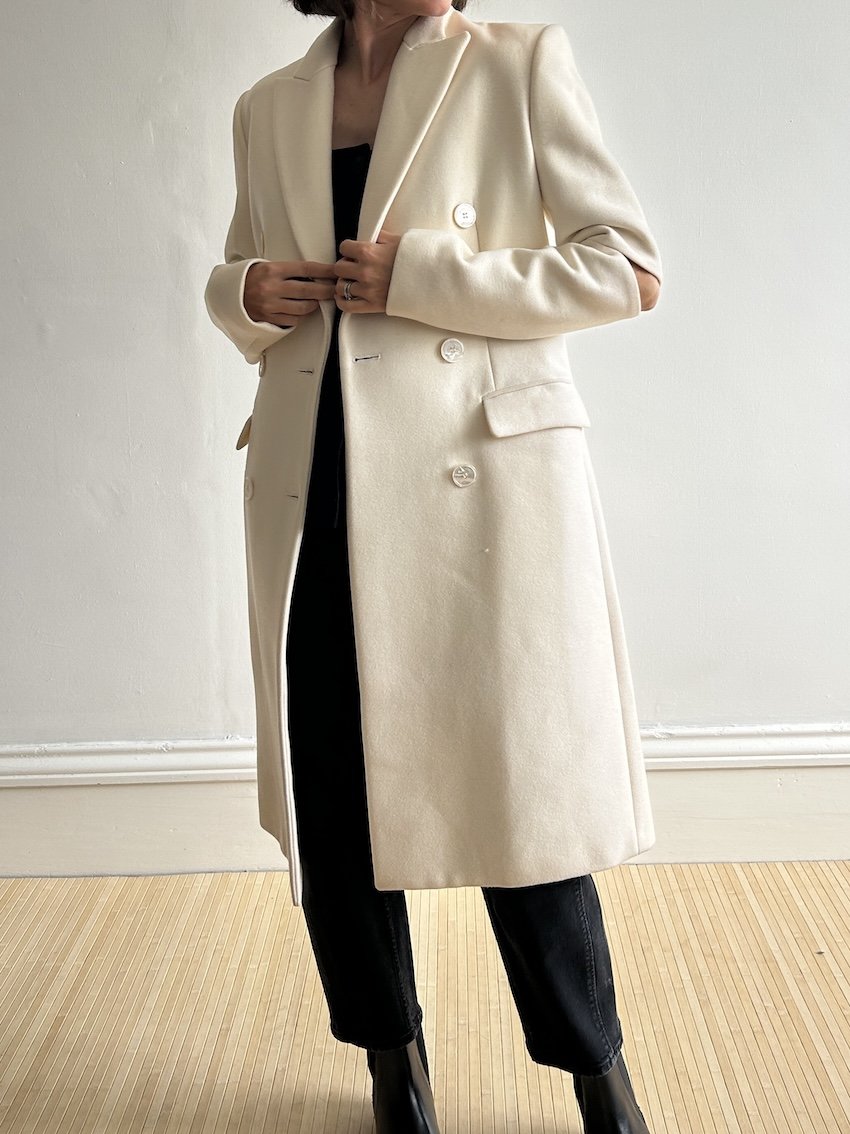 Michael Kors Cream Long Coat Size 6-8