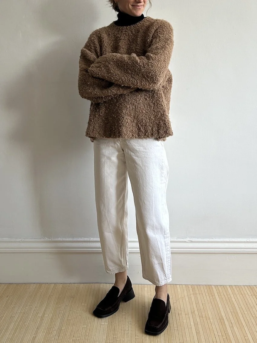 Ren London Beige Boucle Wool Jumper Size S