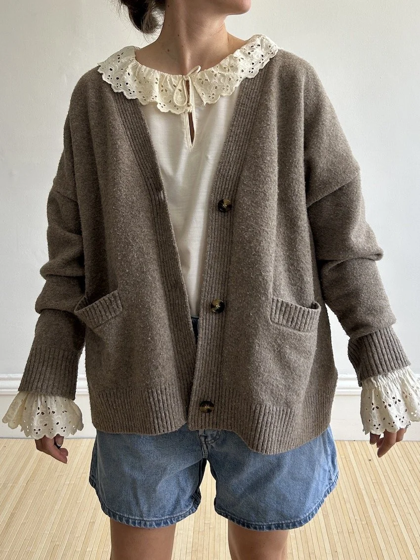 Monki Brown Oversized Cardigan Size S