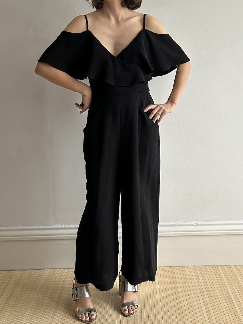 Whistles Black Off Shoulder Jumpsuit Size 10