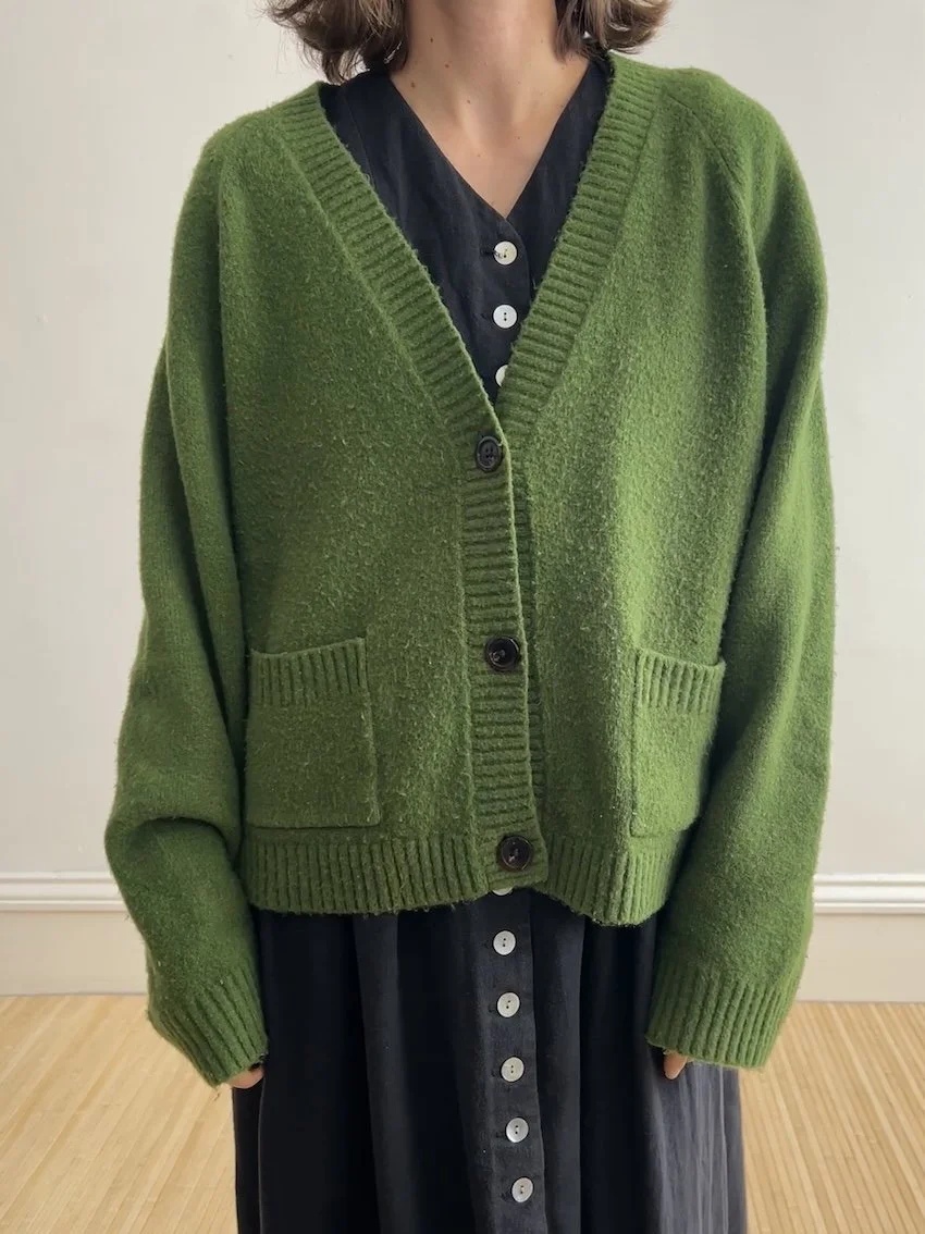 Uniqlo Green Knit Cardigan Size L