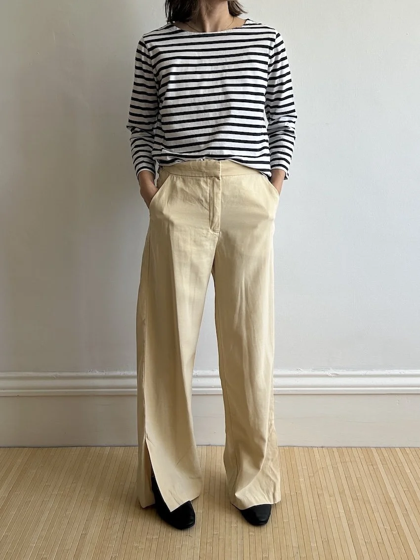 H&M Butter Yellow Wide Leg Trousers Size 10