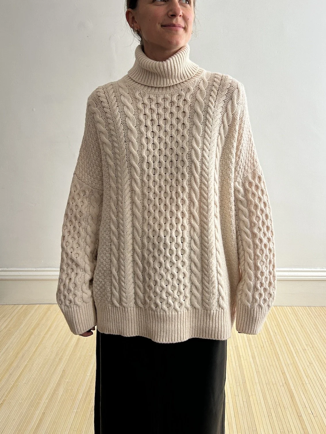 & Daughter Cable Knit 100% Wool Jumper Size XL