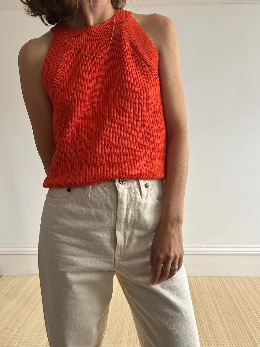 Selected Femme Coral Knit Top Size M