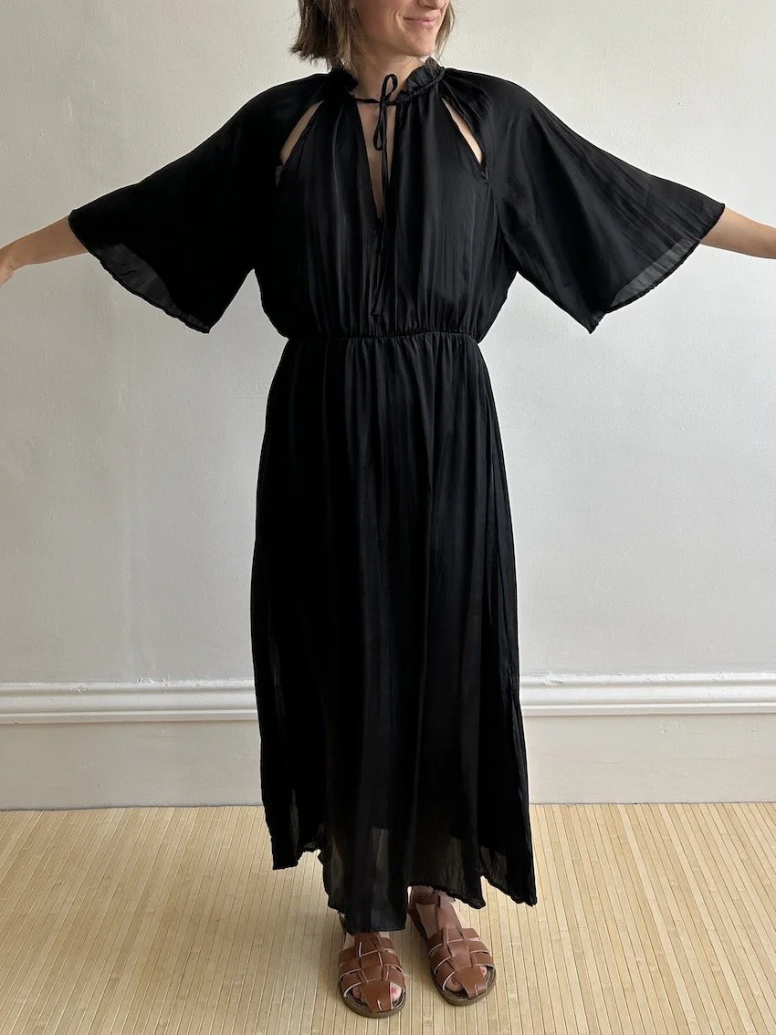 Zara Black Satin Maxi Dress Size L