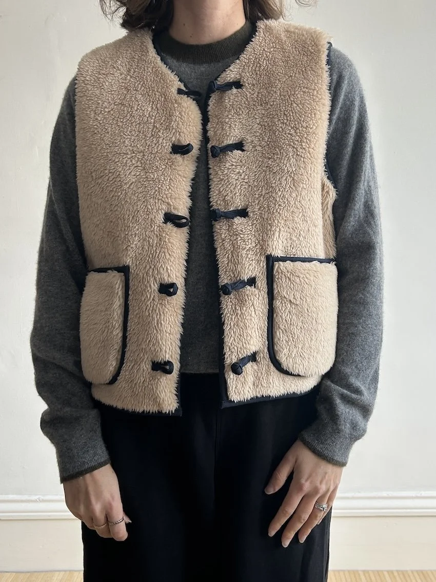 Re/Done Sherpa Knot Front Gilet Size XS