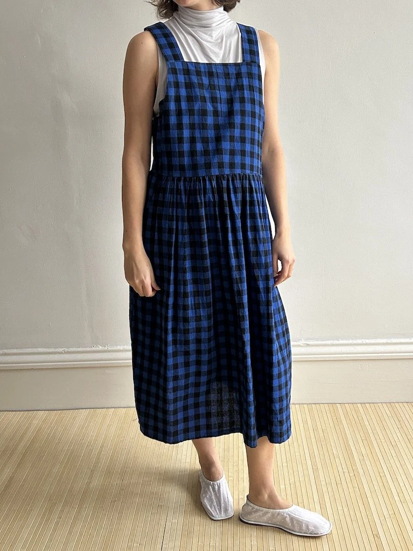 Sideline Blue & Black Gingham Dress Size L