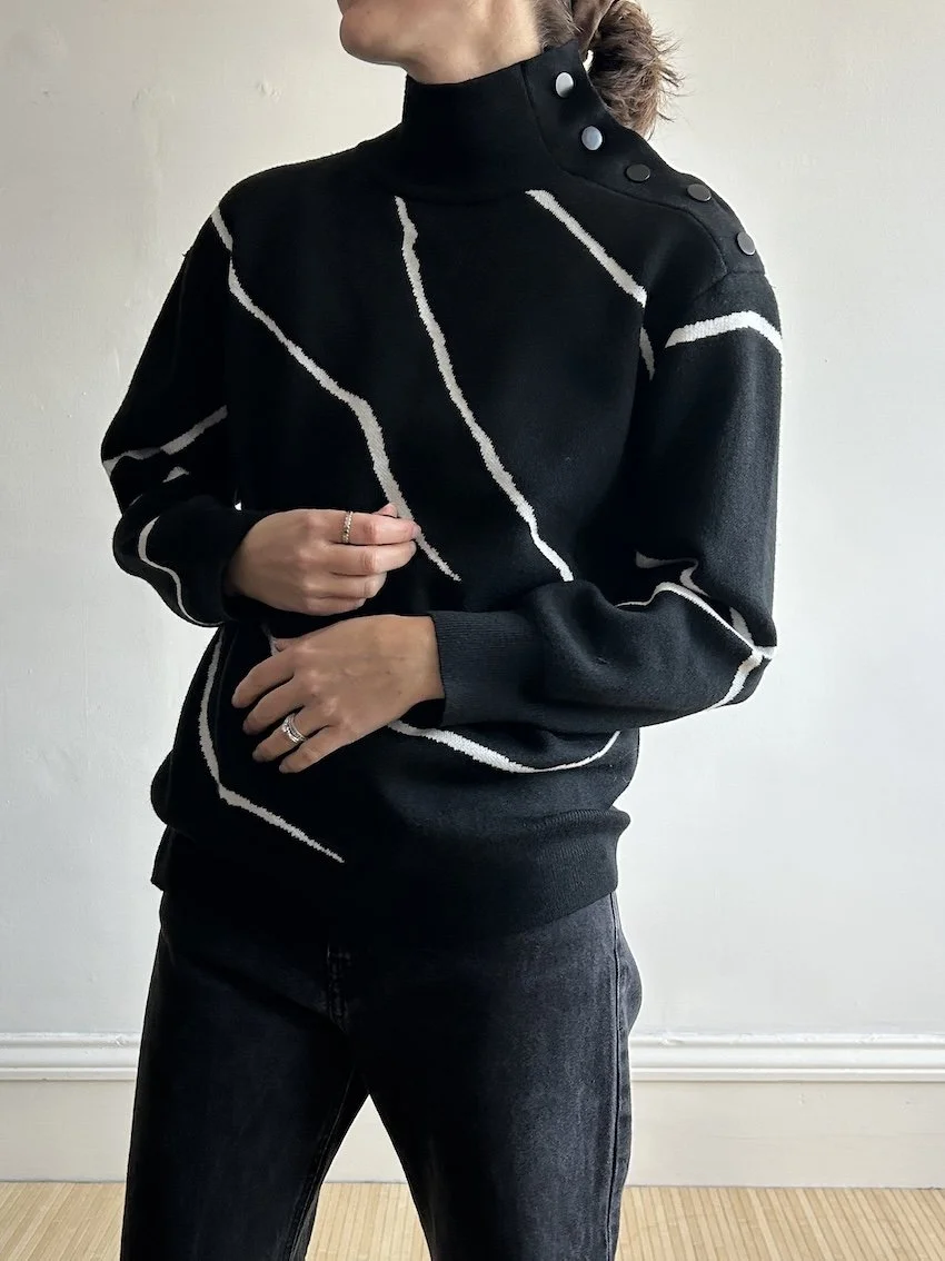 Sweewë Monochrome High Neck Jumper Size M