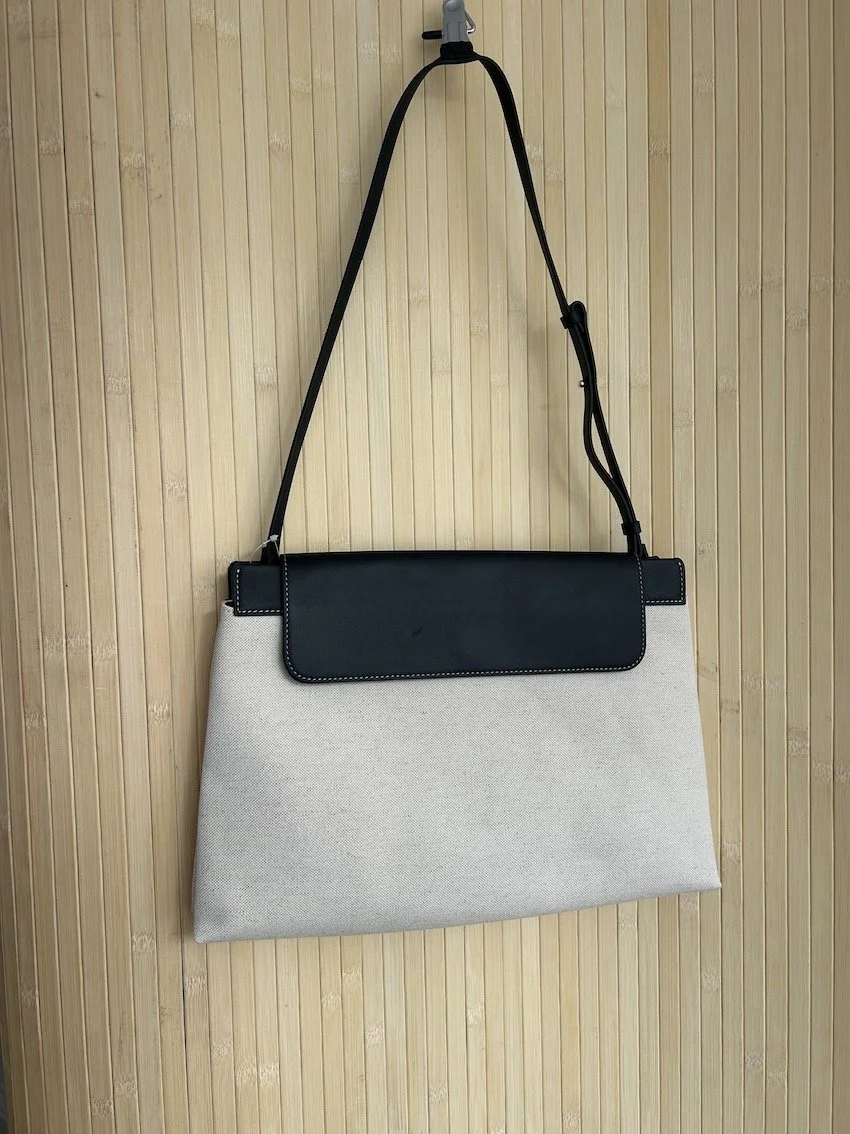 Arket Canvas & Leather Wide Shoulder Bag