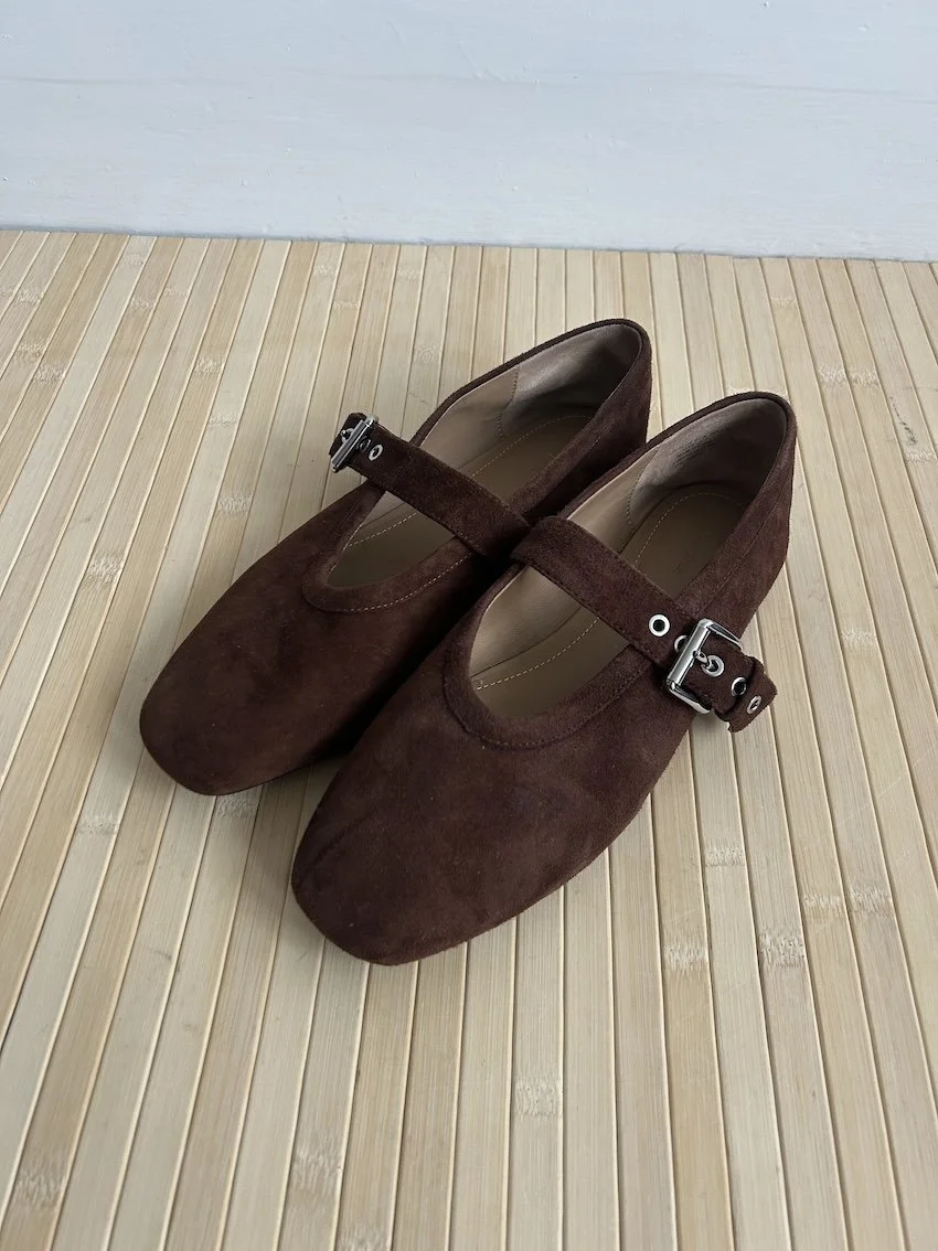 & Other Stories Brown Suede Flats Size 7
