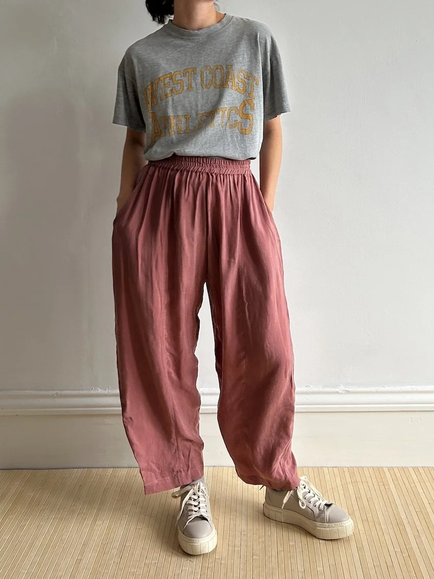 Beyond Nine Dusky Pink Mabel Cupro Trousers Size S
