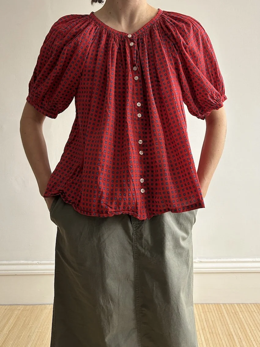 Gap X Dôen Red And Blue Blouse Size S