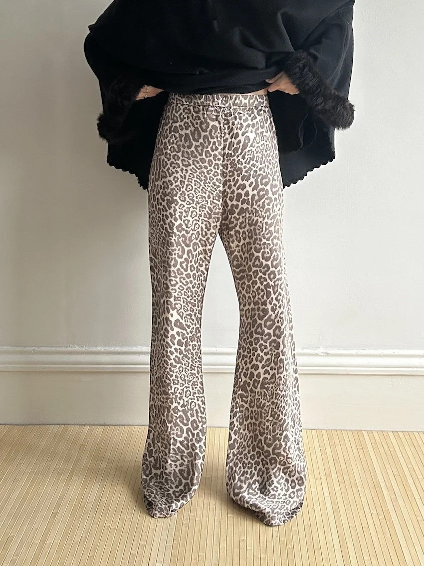 & Other Stories Leopard Print Stretch Flares Size 16