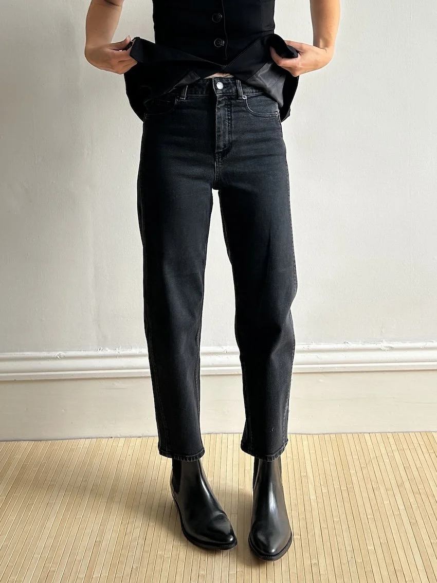 Whistles Charcoal High Rise Tapered Jeans W26