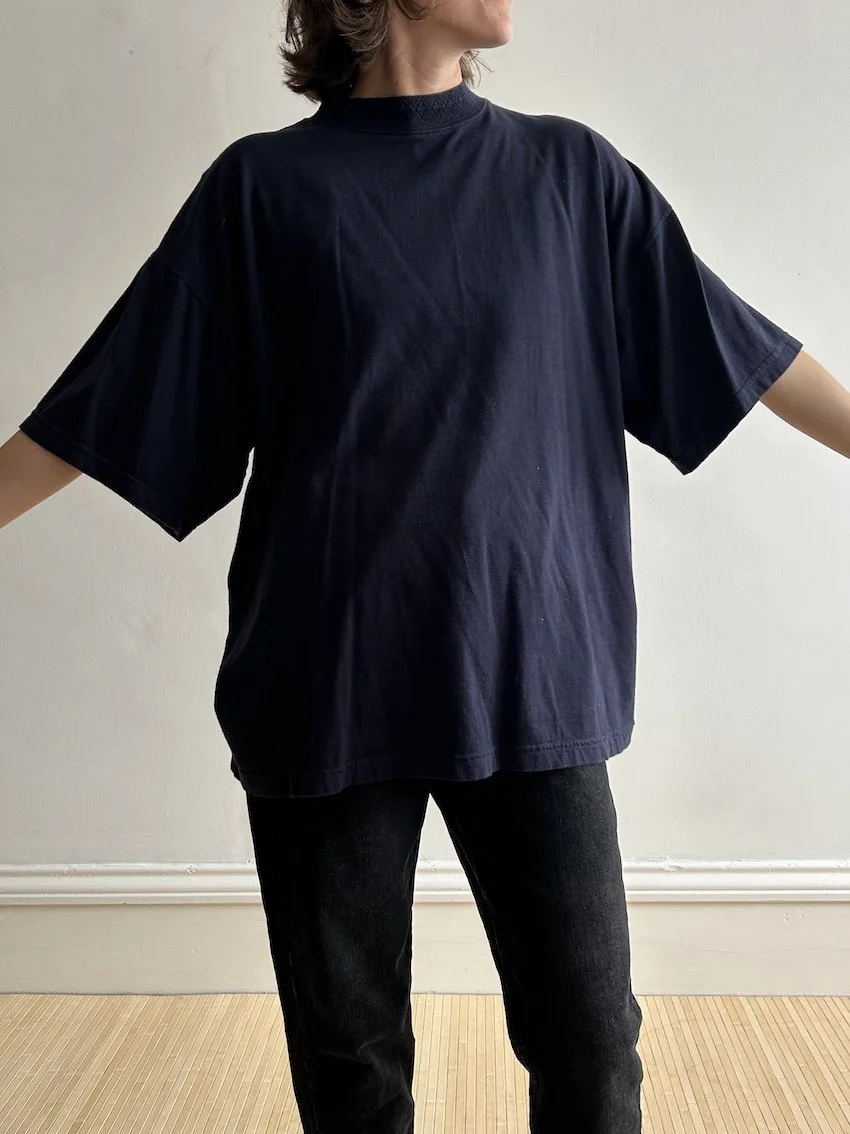 Topman Navy Jersey T-Shirt Oversized Size L
