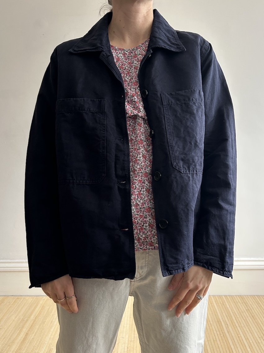 Arket Navy Cropped Chore Jacket Size 10