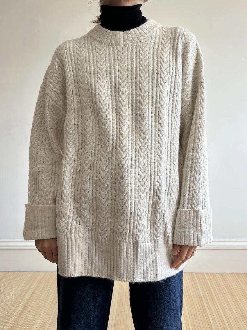 Very Cream Cable Knit Jumper Size M