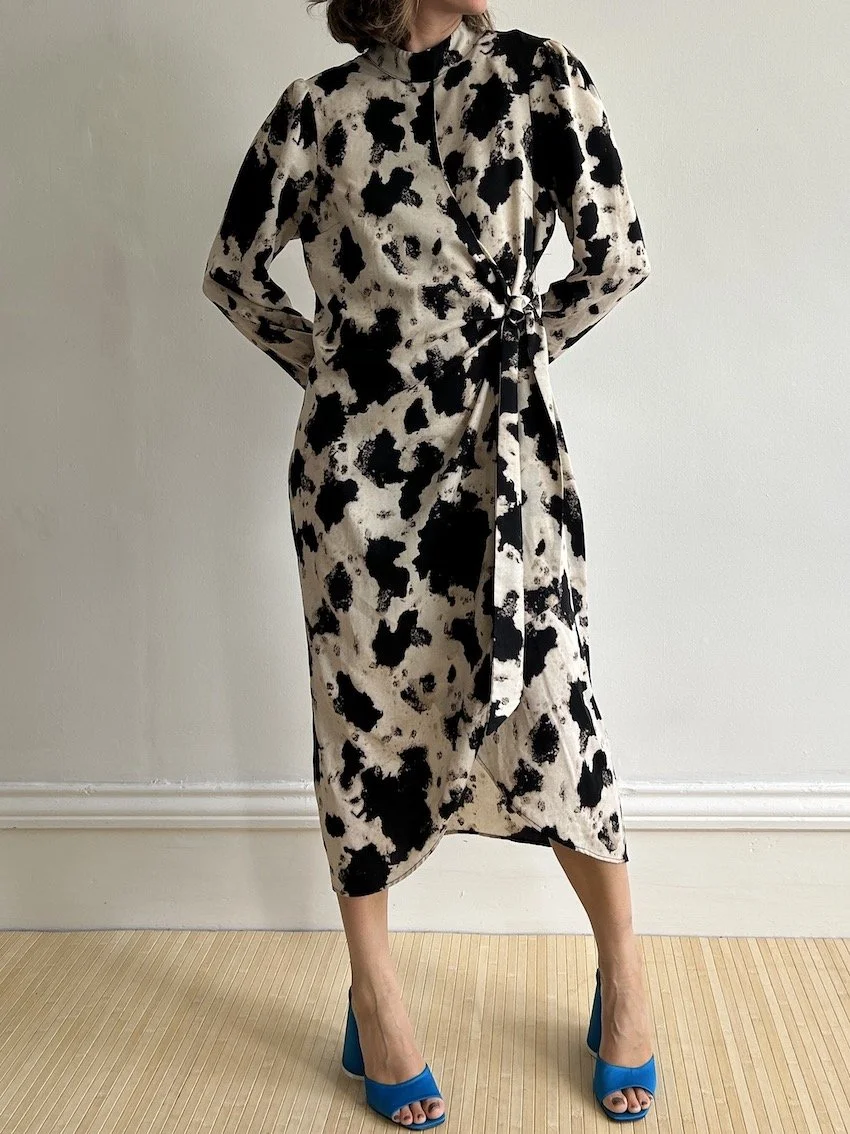 Object Monochrome Tie Front Dress Size 10