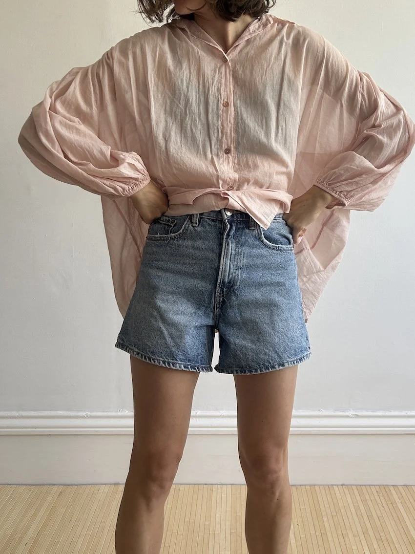 Zara High Rise Denim Shorts Size 8