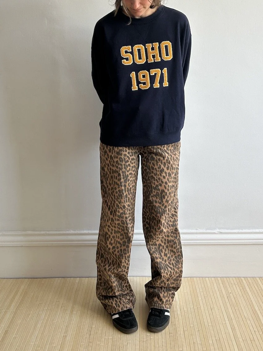 Nümph Leopard Print Straight Leg Jeans Size 10 - Marked