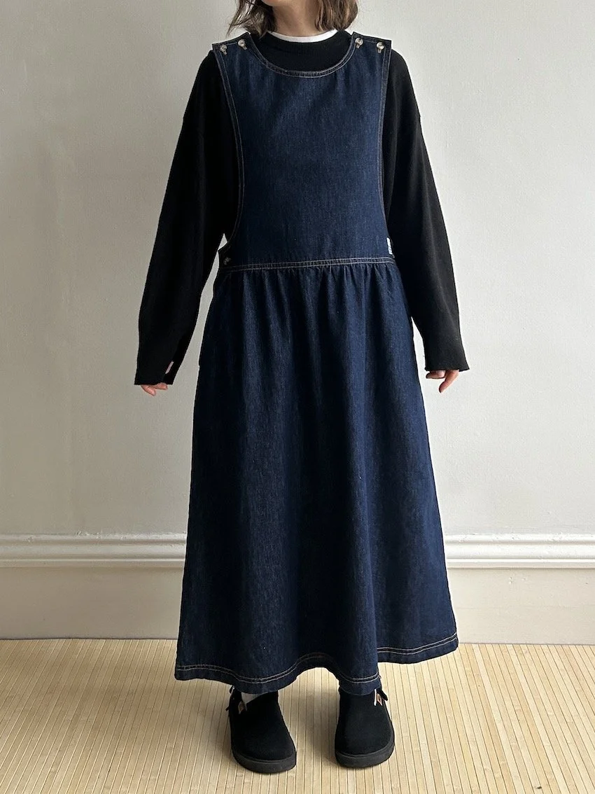 LF Markey Denim Pinafore Dress Size 14