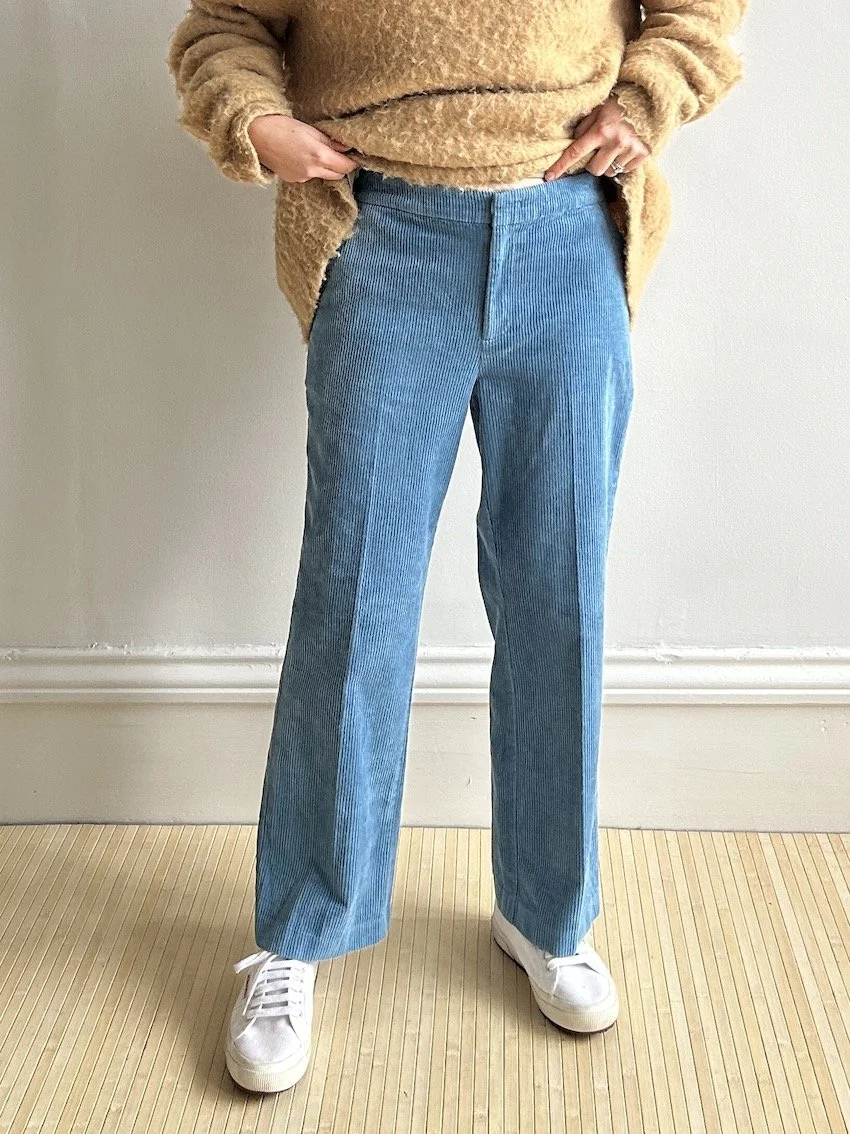 Part Two Blue Corduroy Cropped Trousers Size 12