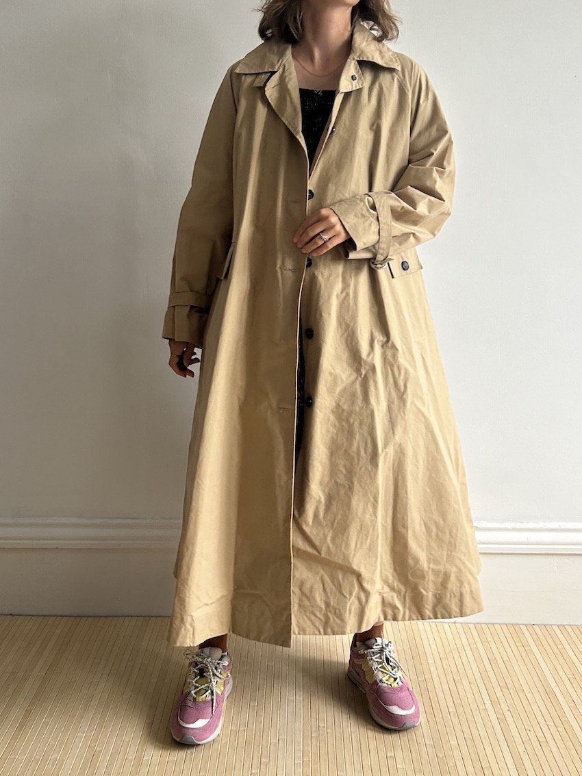Cawley Studio Beige Waxed Trenchcoat Size S