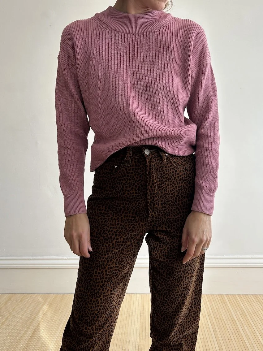 & Other Stories Pink Ribbed Jumper Size XS