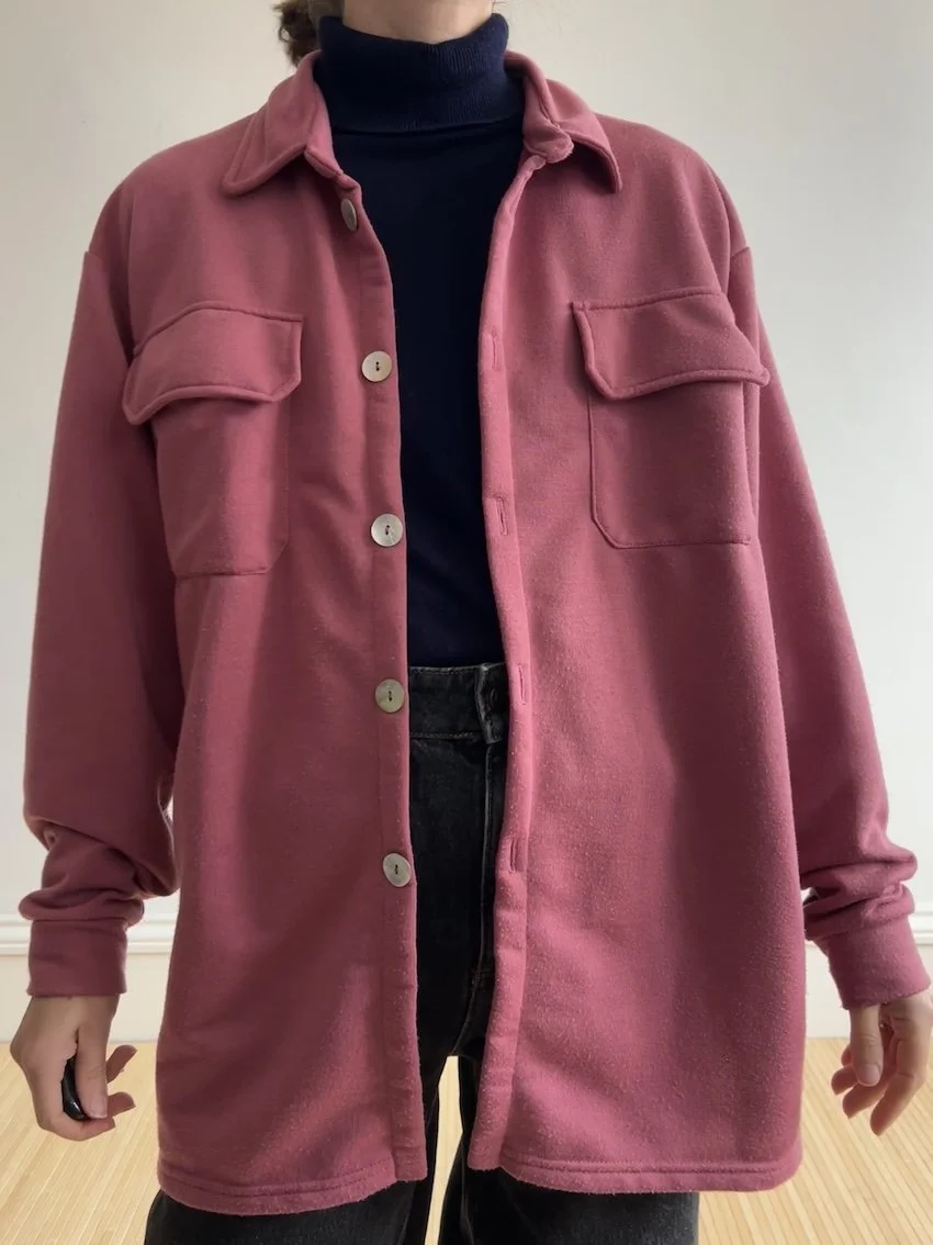 AYM Pink Jersey Shacket Size M