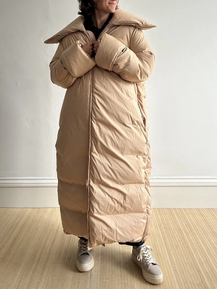 By Malene Birger Beige Maxi Puffer Coat Size 14