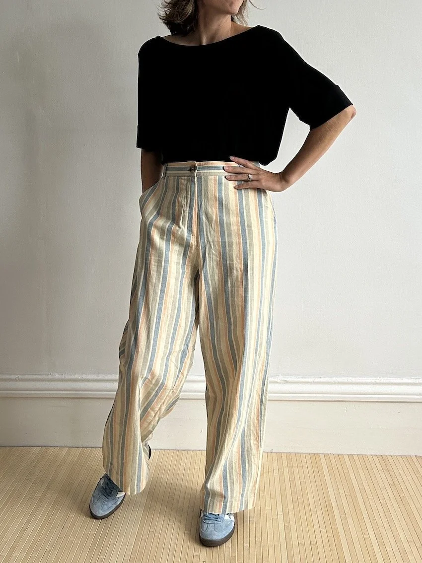 Louise Misha Pastel Stripe Trousers Size 14