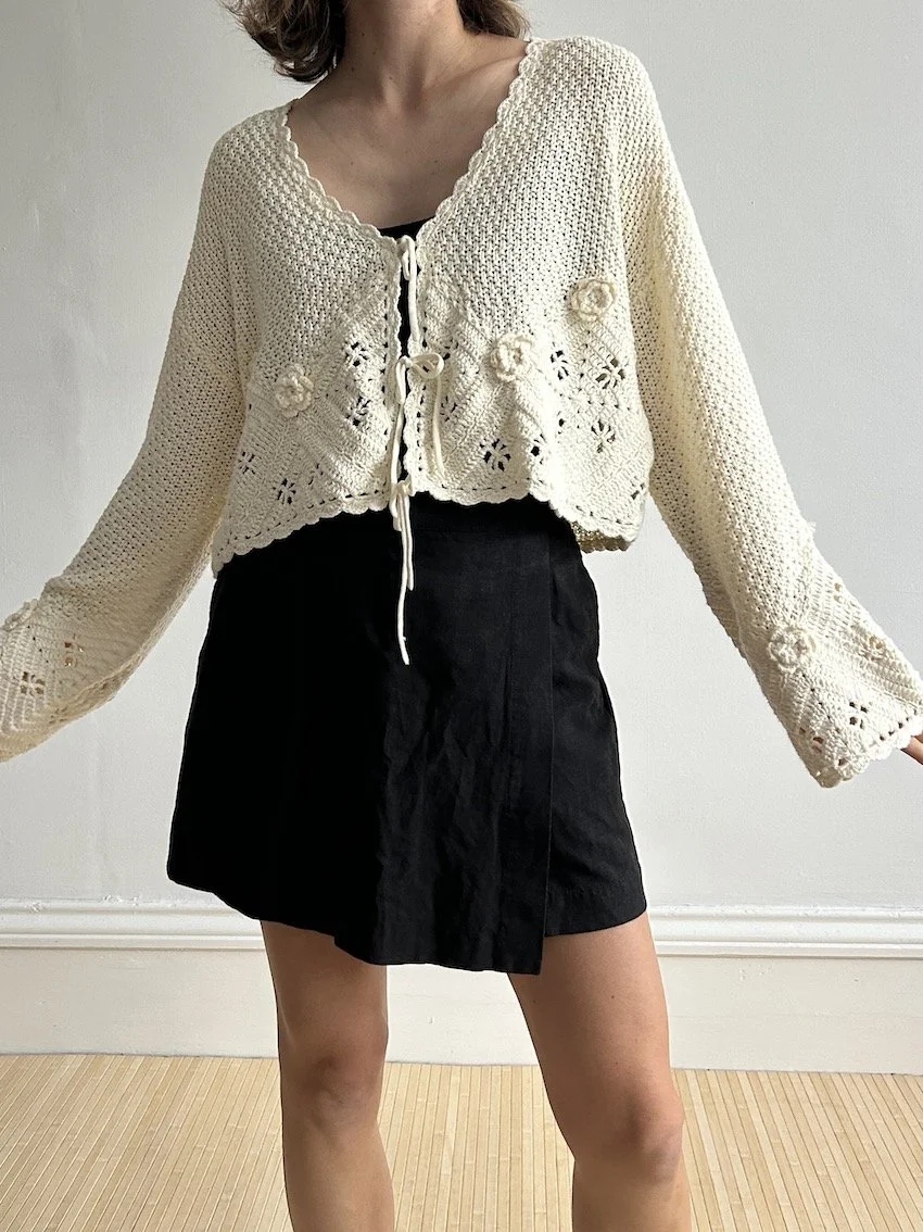 Louise Misha Cream Knit Cardigan Size L