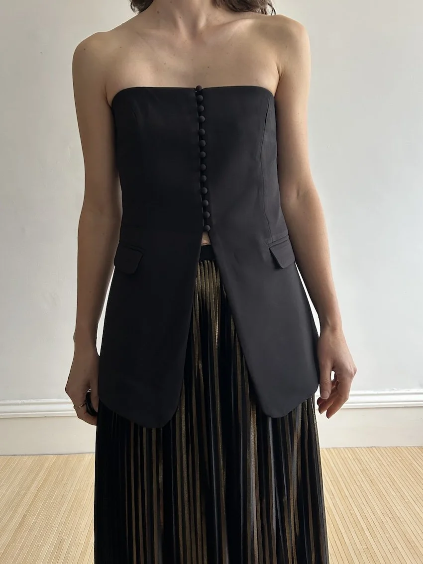 Boa Strapless Peplum Bodice Size S