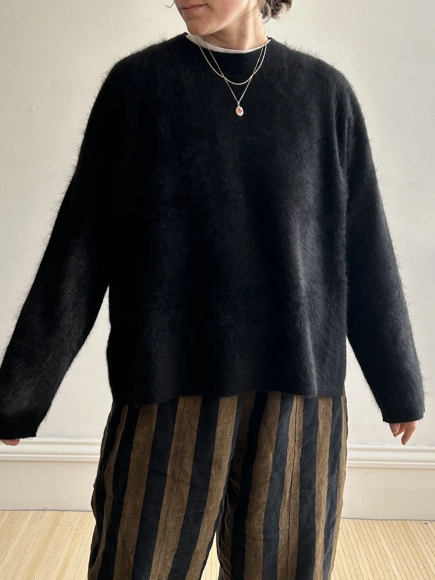 All Saints Black Fluffy 100% Cashmere Jumper Size M