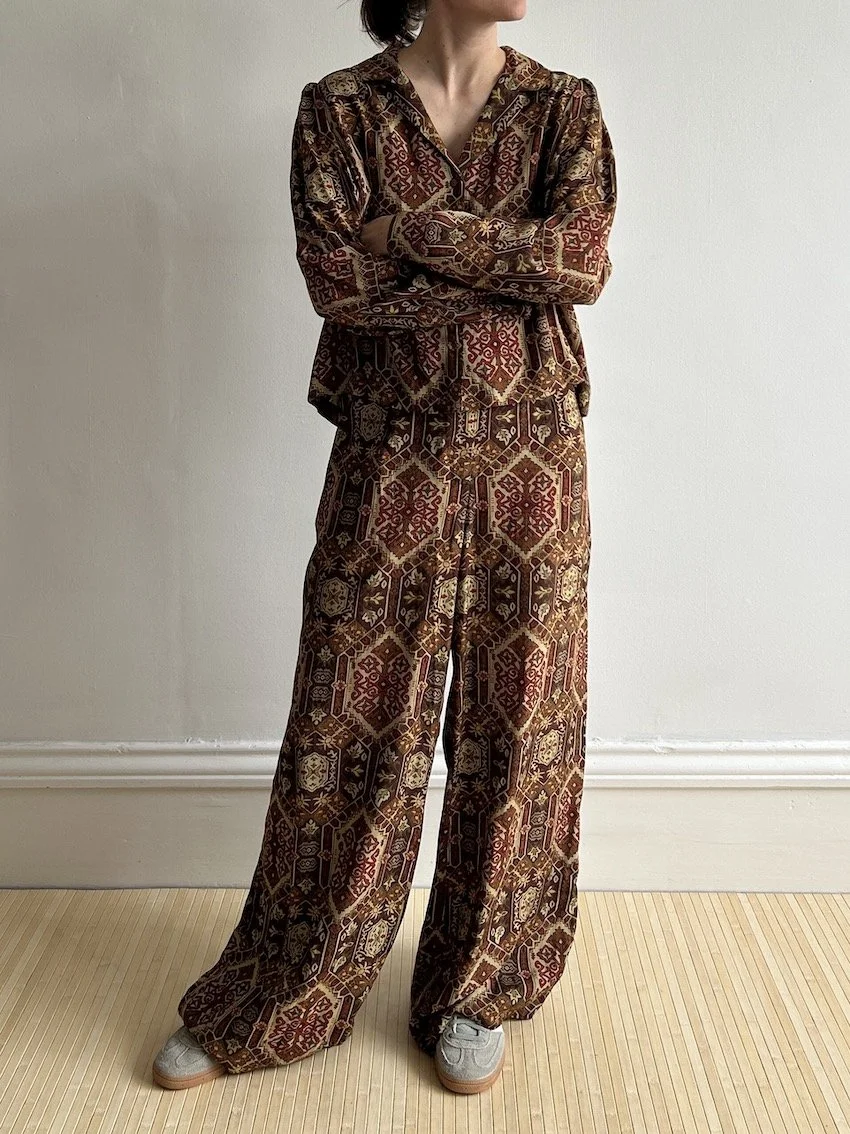 M&S X Sienna Miller Floaty Wide Leg Trousers Size 16L