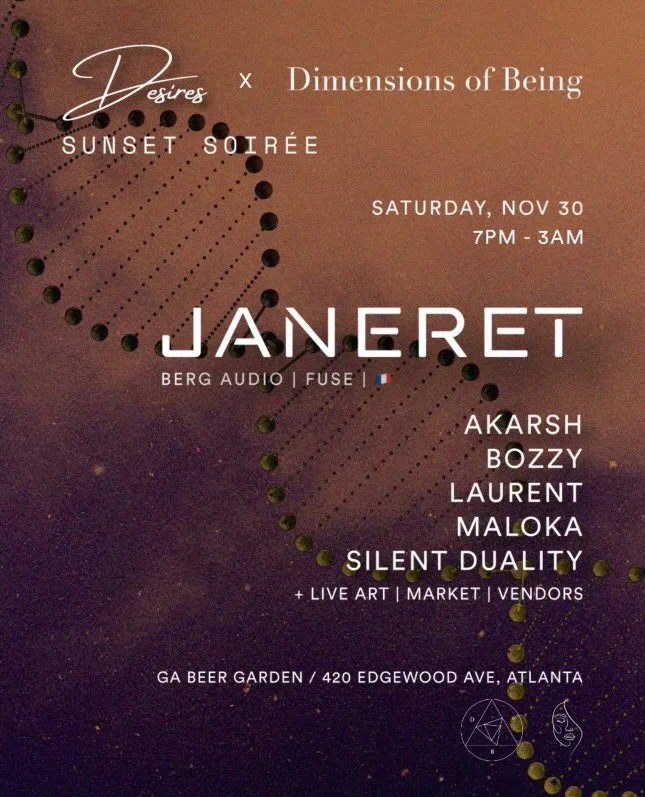 Desires x Dimensions of Being: Janeret at the Georgia Beer Garden Saturday, Nov 30, 2024