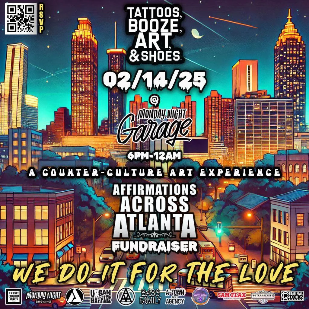 Tattoos, Booze, Art and Shoes at Monday Night Brewing Friday, Feb 14, 2025