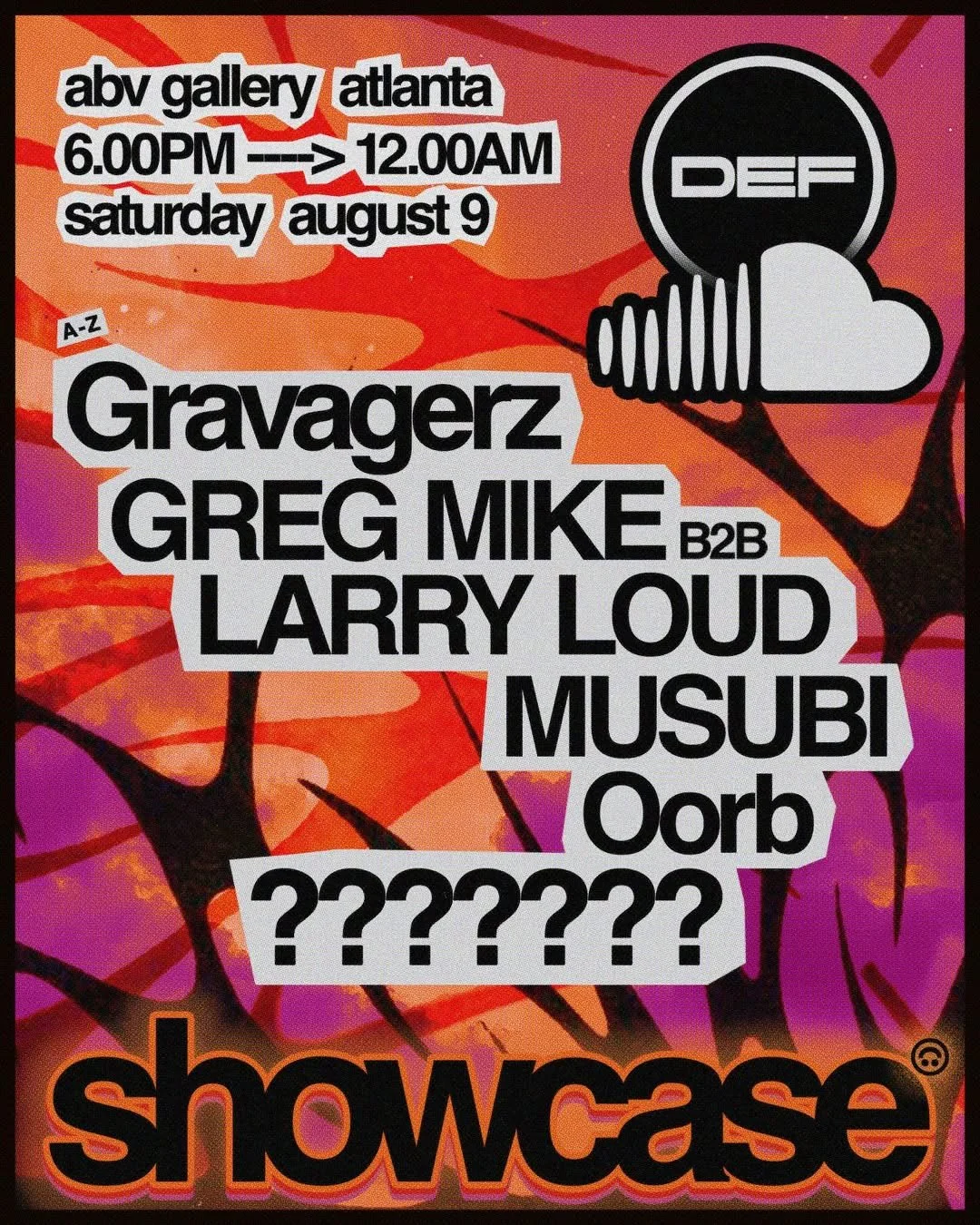 Def X Soundcloud Showcase at ABV Gallery Saturday, Aug 9, 2025