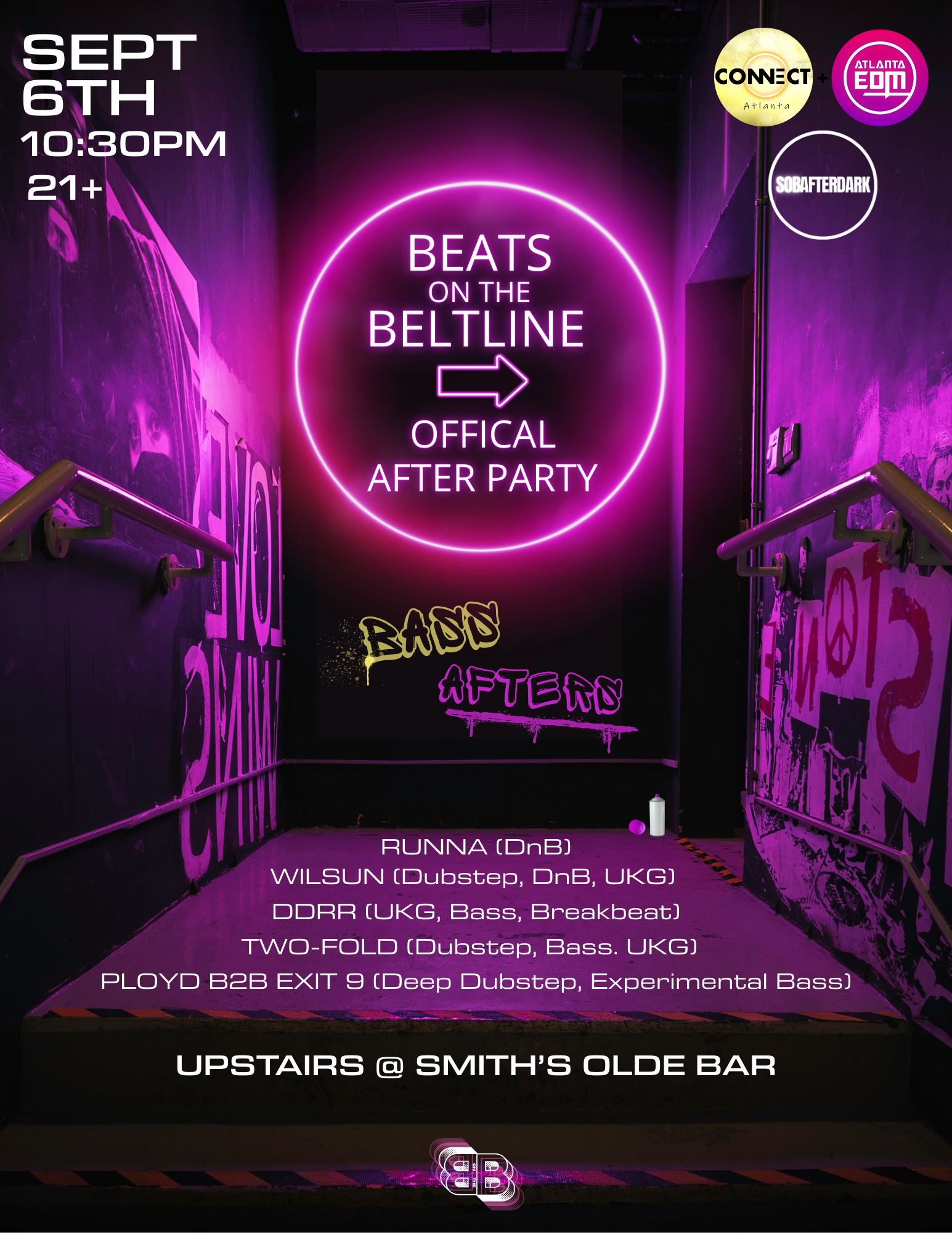 Beats on the Beltline Official Bass Afterparty at Smith's Olde Bar Saturday, Sep 6, 2025