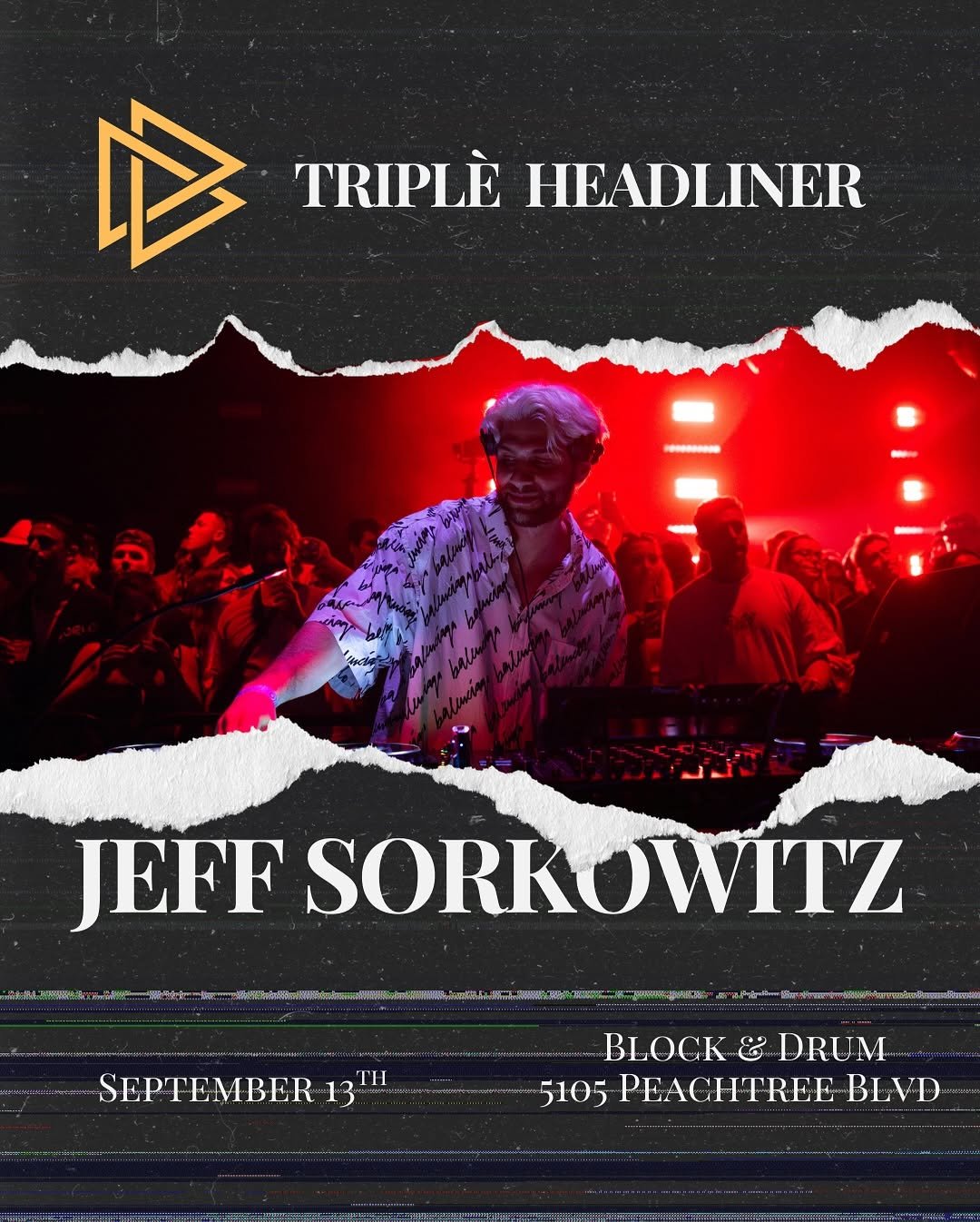 Triplè Presents: Jeff Sorkowitz at Block and Drum Saturday, Sep 13, 2025