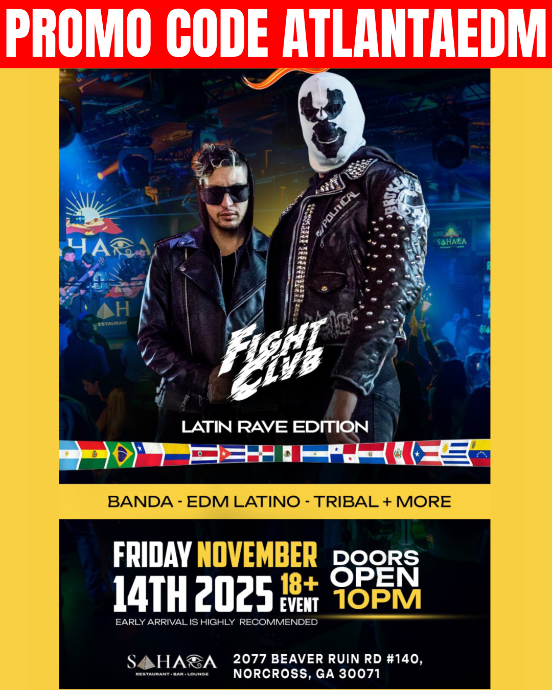 Banda Rave ft. Fight Clvb and Uriel UMC at Sahara Lounge Friday, Nov 14, 2025