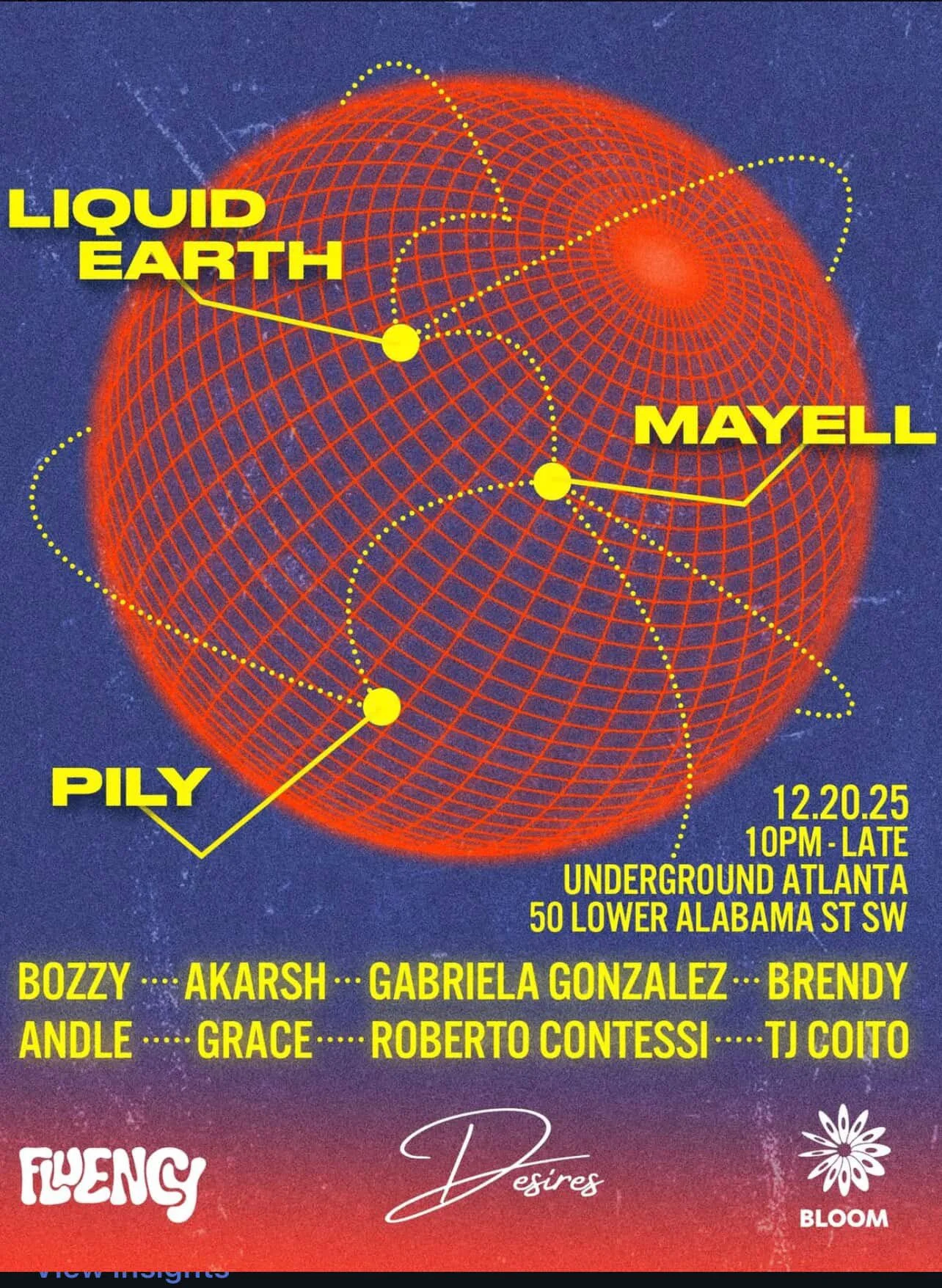 Desires x Bloom x Fluency present Liquid Earth at Underground Atlanta Saturday, Dec 20, 2025