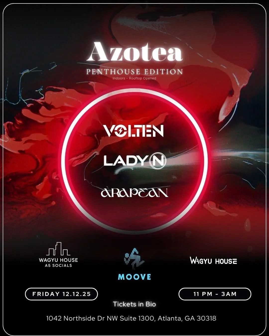 Moove: Azotea at Wagyu House Friday, Dec 12, 2025
